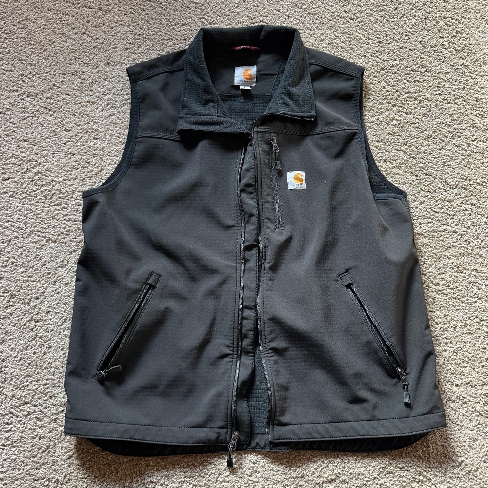 Carhartt Zip-Up Utility Vest – Men’s Large (Black)